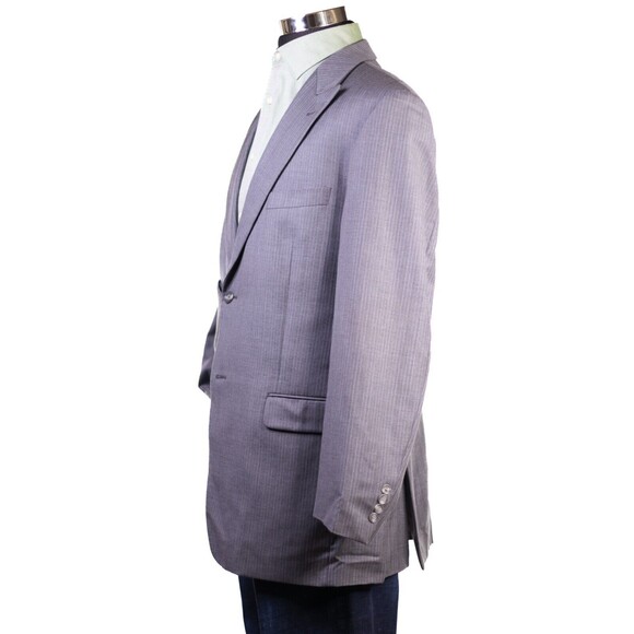Jones New York Mens Suit Jacket 44L Blazer Gray Pinstripe Business Formal - Picture 4 of 12